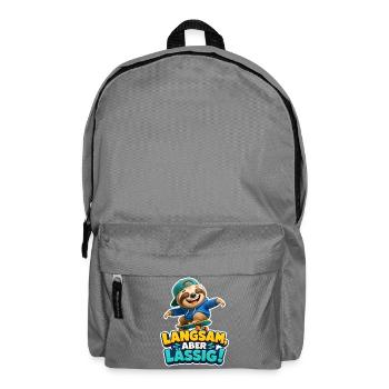 Faultier Skater Langsam aber lässig Spruch Cool - Rucksack - Mittelgrau - Vorne