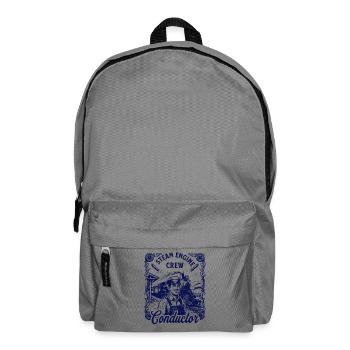 Nostalgie Dampflok Motiv  - Rucksack - Mittelgrau - Vorne