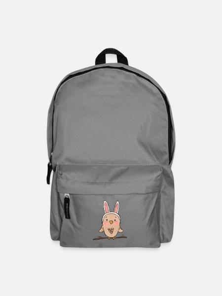 Vogel als Hase verkleidet - Rucksack - Mittelgrau