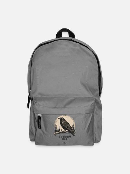 Vintage Nordic Raven T-Shirt - Rucksack - Mittelgrau
