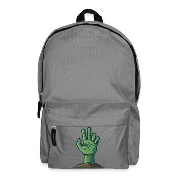 Grüne Zombie-Hand taucht aus dem Boden auf - Rucksack - Mittelgrau - Vorne