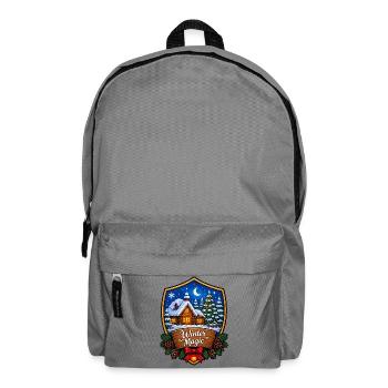 Winterzauberwald Chalet Schild - Rucksack - Mittelgrau - Vorne