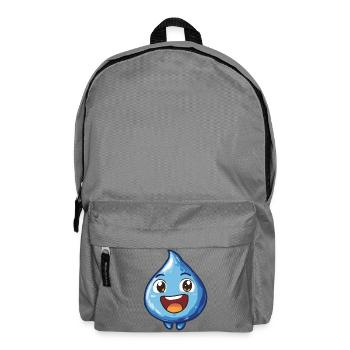 Fröhlicher Wassertropfen Cartoon - Rucksack - Mittelgrau - Vorne