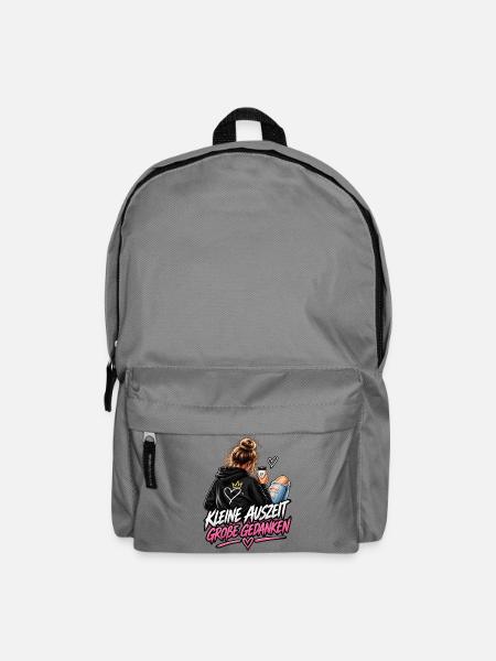Kleine Auszeit Große Gedanken Hoodie - Rucksack - Mittelgrau