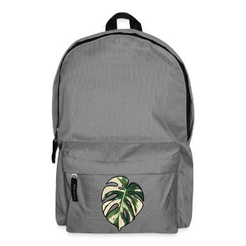 Monstera-Variegated Leaf Silhouette - Rucksack - Mittelgrau - Vorne