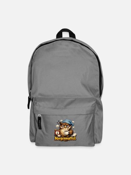 Morgenmuffel Eule mit Kaffee - Rucksack - Mittelgrau