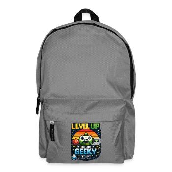 Level Up and Stay Geeky - Backpack - elephant grey - Front