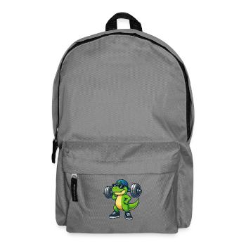 Cool T-Rex Dumbbell Weightlifting Workout Fitness - Backpack - elephant grey - Front