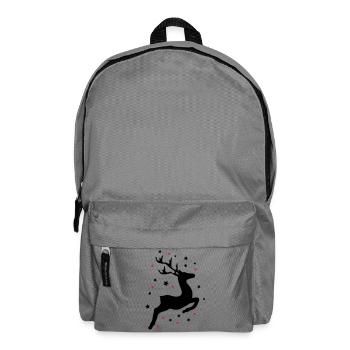 springendes Rentier - Rucksack - Mittelgrau - Vorne