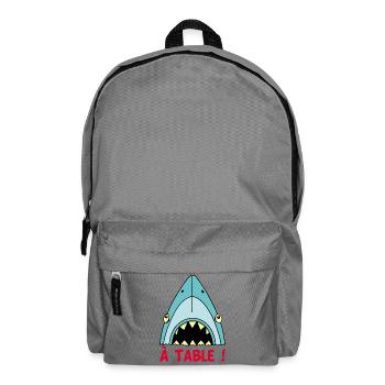 Hungriger Hai! - Rucksack - Mittelgrau - Vorne