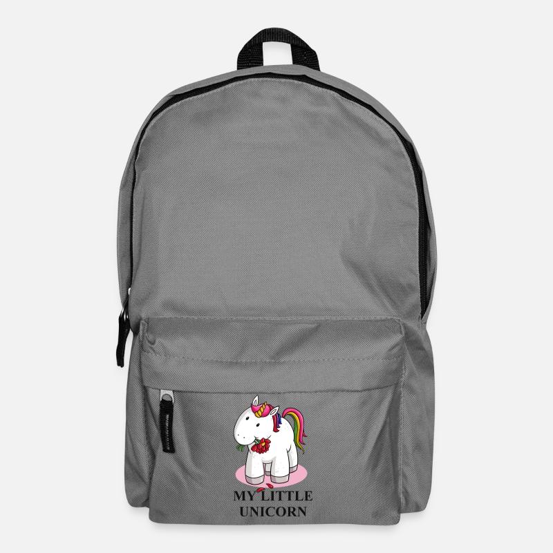 Kuscheliges Einhorn mit Blütenkranz - Rucksack - Mittelgrau