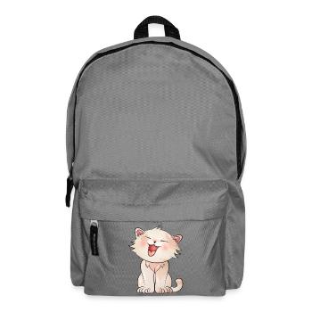 Cute meowing cat in comic style - Backpack - elephant grey - Front