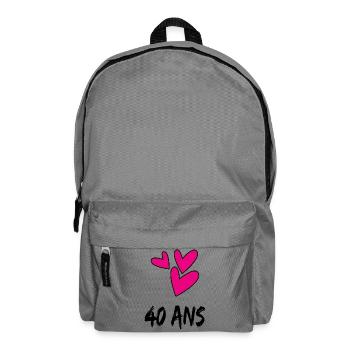 40. 40 ANS. 40e ANNIVERSAIRE. ANNIVERSAIRE 40 ANS. - Sac à dos - gris éléphant - Devant