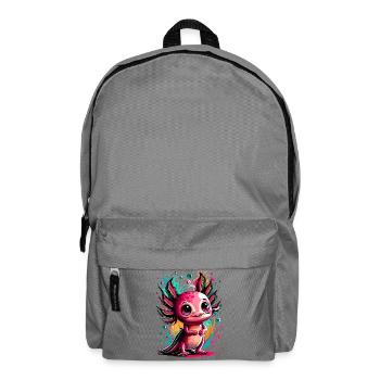 Axolotl Farbenfroh - Axolotl Amphibie - Lurch Bunt - Rucksack - Mittelgrau - Vorne
