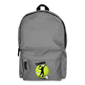 Tennis Player Silhouette on Tennis Ball - Backpack - elephant grey - Front