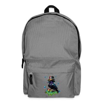 Fantastischer Steampunk-Rabe - Rucksack - Mittelgrau - Vorne