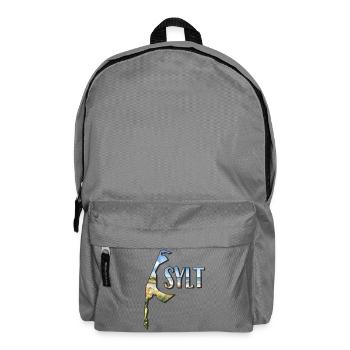 Aquarell Landkarte Sylt - Rucksack - Mittelgrau - Vorne