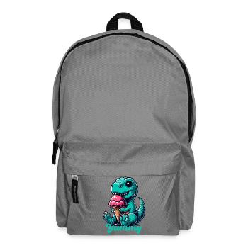 Cute T-Rex with Ice Dinosaur Gift - Backpack - elephant grey - Front