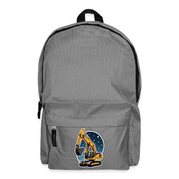 Excavatrice lumineuse et ciel étoilé - Sac à dos - gris éléphant - Devant