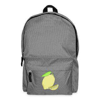 Lemon, yellow - Backpack - elephant grey - Front