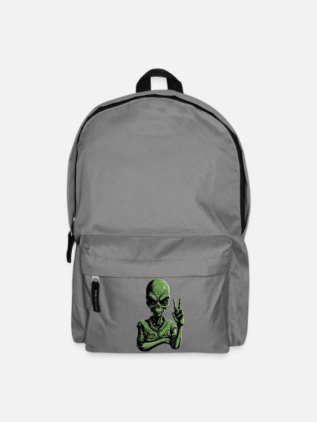 Alien Peace Sign - Rucksack - Mittelgrau
