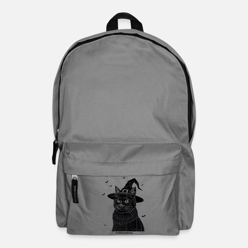 Purranormal Black Cat Halloween Design - Backpack - elephant grey