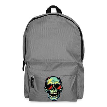 Colorful zombie skull with sunglasses - Backpack - elephant grey - Front