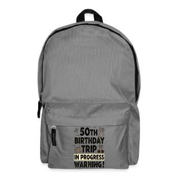 50th Birthday Travel Adventure Design - Backpack - elephant grey - Front