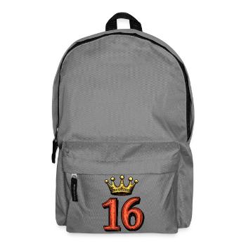 16 Zahl Krone - Rucksack - Mittelgrau - Vorne