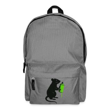Wissenschaftlicher Ratten-Illustration mit Spritze - Rucksack - Mittelgrau - Vorne