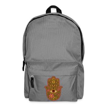 Hamsa Eye Floral Boho Kunstwerk - Rucksack - Mittelgrau - Vorne