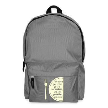 Verspeisen und geniessen - Rucksack - Mittelgrau - Vorne