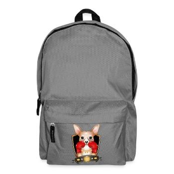 Boxender Chihuahua – Lustiges Boxer Motiv - Rucksack - Mittelgrau - Vorne