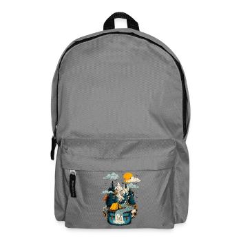 Mountain Lake Path - Camping Backpacker Motif - Backpack - elephant grey - Front