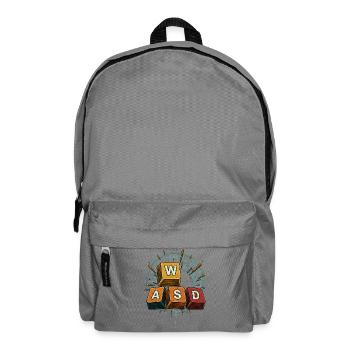 WASD Gaming Keys - Funny Gamer Gift - Backpack - elephant grey - Front