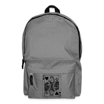Herz König Pferd - Reiten Spielkarte Geschenk - Rucksack - Mittelgrau - Vorne
