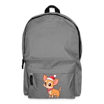 Warmer Weihnachts-Chihuahua - Rucksack - Mittelgrau - Vorne