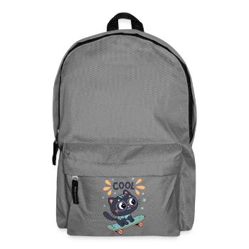 Chic skater cat on board - Backpack - elephant grey - Front