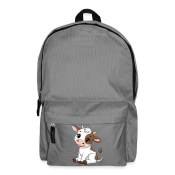 Motif de dessin animé vache et veau mignons - Sac à dos - gris éléphant - Devant