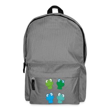 Kunterbunte Froschgesichter - Rucksack - Mittelgrau - Vorne