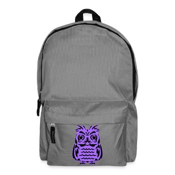 Purple Owl Silhouette - Backpack - elephant grey - Front