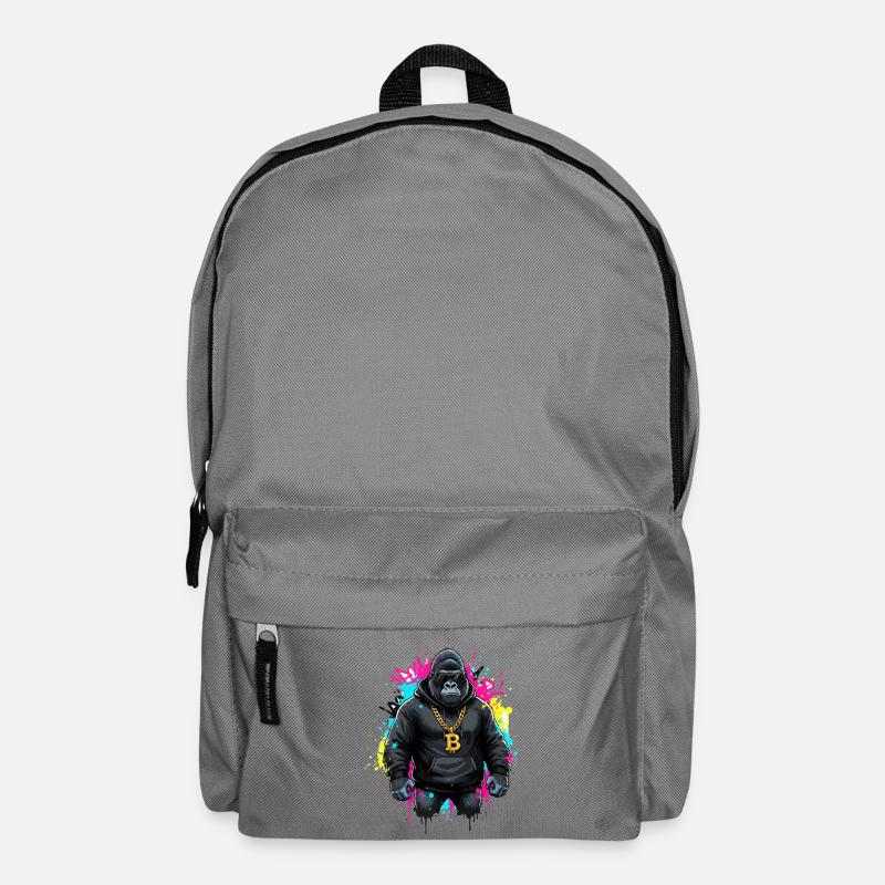 Gorilla crypto streetwear Bitcoin - Backpack - elephant grey