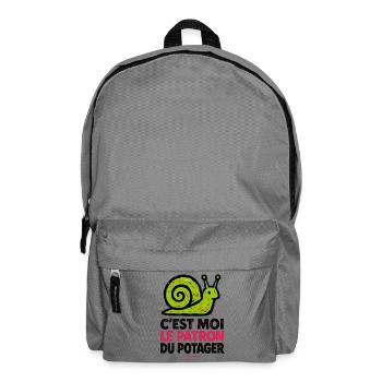 Escargot patron du potager jardinage humour - Sac à dos - gris éléphant - Devant