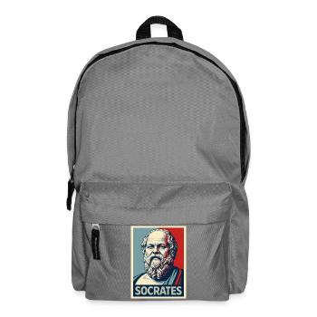 Socrates Pop Art Portrait - Backpack - elephant grey - Front