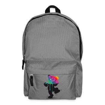 Rainbow Bear Silhouette with Watercolor Gradient - Backpack - elephant grey - Front