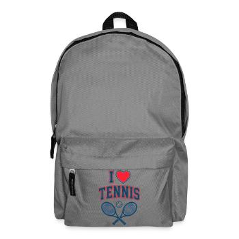 I Love Tennis Shirt, Cool Tennis Fan Style - Backpack - elephant grey - Front