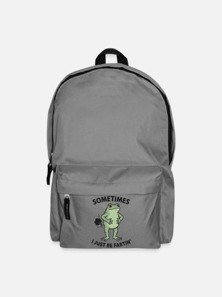 Frog Saying Humor Sometimes I Just Be Fartin - Backpack - elephant grey