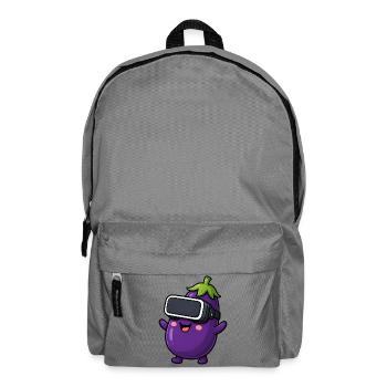 Eggplant Vegetable Vegan Cartoon Gamer - Backpack - elephant grey - Front