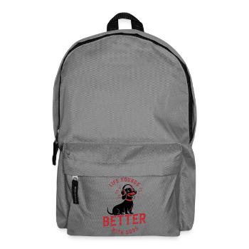 Cute dog with headphones music lover - Backpack - elephant grey - Front
