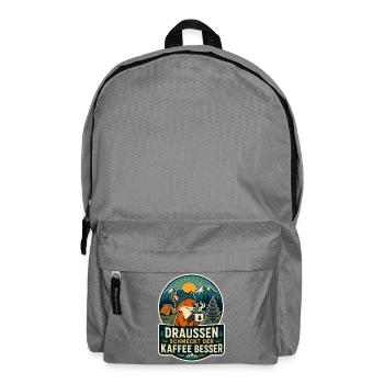 Coffee tastes better outside – Camping-Fuchs - Backpack - elephant grey - Front